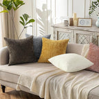decorUhome Summer Pink Chenille Throw Pillow Covers 12x20 Set of 2 Textured Soft Cozy Slubby Couch Pillow Covers Modern Farmhouse Boho Decorative Pillow Cases for Bed Sofa Living Room