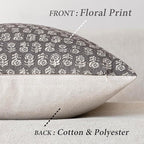 Foindtower Set of 2 Decorative Vintage Floral Print Throw Pillow Covers Neutral Modern Farmhouse Cushion Covers Boho Home Decor for Sofa Couch Chair Bedroom Living Room,18×18 Inch,Rustic Gray