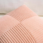 Fancy Homi 2 Packs Peach Long Lumbar Decorative Throw Pillow Covers 16x24 Inch for Couch Bed Sofa, Rustic Farmhouse Boho Home Decor, Soft Striped Corduroy Rectangle Accent Cushion Case 40x60 cm