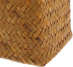 Natural Seaweed Weave Basket Handmade Rattan Vase Tall Plant Holder Container Bamboo Weaving Vase Flower Arranger Dried Flower Boho Home Decoration 11inch A