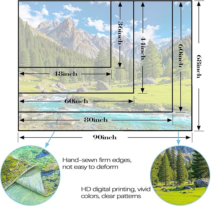 Accnicc Nature Forest Mountain Tapestry Green Pine Tree Wall Tapestry for Bedroom Aesthetic River Landscape Small Tapestries Wall Hanging for Dorm Living Room Decor 60 x 44 Inch