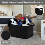 Goodpick Large Blanket Basket Living Room, 21.6" x 14.9" x 11.8" Woven Storage Basket for Blankets, Toys, Rectangle Rope Dirty Clothes Baskets for Nursery, Bedroom, Black