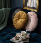 Round Throw Pillow Thickened Seat Cushion Sofa Cushion Meditation Pillow Living Room Window Balcony Decoration Pillow (15.7in, Ginger)