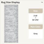 Runner Rug 3x8 Washable Non-Slip Hallway Runner Rugs for Kitchen Bathroom Laundry Room Grey Vintage Floor Carpet Runners for Hallways Entryway
