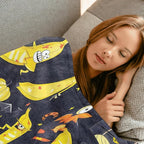 Spooky Banana Throw Blanket - 60x80in,Ultra Soft, Cozy Lightweight Flannel,Pumpkin & Bat Holiday Blankets - Gifts for Women & Nature Lovers,For Halloween Couch Home Living Room Festive Decor