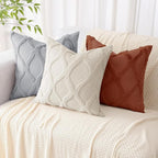 decorUhome Spring Euro Sham Throw Pillow Covers 24x24 Inch Set of 2, Soft Plush Faux Fur Wool Grey Accent Couch Pillow Covers for Modern Farmhouse Bed Sofa Living Room