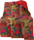Greenland Home Jewel 100% Cotton Throw Blanket with Kantha-Style Quilting, Multicolor