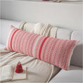 Christmas Lumbar Pillow Covers 14x36 Long, Farmhouse Boho Christmas Decoration Couch Pillow Cases, Red Accent Pillows of Bed, Sofa Bedroom Living Room Home Decor Cushion Cover, Pack of 1