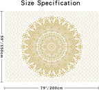 Edeesky White Golden Mandala Tapestry Wall Hanging Psychedelic Medallion Wall Tapestry Aesthetic Indian Hippie Decor Bohemian Art Boho Home Decoration for Bedroom,Living Room,Dorm