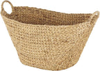 Deco 79 Seagrass Handmade Decorative and Functional Storage Basket Woven Basket Organizer with Ring Handles, Basket for Storage 31" x 19" x 19", Brown