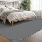 EARTHALL Woven Area Rugs 6x9 Ft Washable Living Room Rugs Non Slip Rubber Backed Dining Room Rug Braided Bedroom Rugs Indoor Floor Carpet for Living Room, Bedroom, Dining Room, Dark Gray