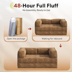 WLIVE 71'' Futon Sofa Bed, Convertible Sleeper Sofa, Folding Pull Out Couch Boneless Mattress with Fixed Frame, Corduroy, Brown