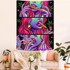 Wegklazax Fantasy Tapestry Blacklight Tapestry for Bedroom Cool Tapestries Wall Hanging for Bedroom and Living Room Pink 60×80 Inches