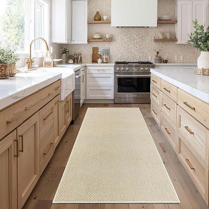 Runners Area Rug for Hallways 2x6 Feet White Washable Kitchen Runner Non Slip Hall Runners Entryway Runner Rugs Floor Carpet for Indoor Backdoor Bedroom Kitchen