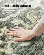 AMADA HOMEFURNISHING 9x12 Washable Area Rug, Low-Profile Large Area Rug with Non-Slip Backing & Durable Edge Binding, Vintage Large Rugs for Living Room, Bedroom & Dining Room