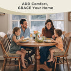 AddGrace Chair Cushions for Dining Chairs Set of 1 Kitchen Seat Cushions with Ties and Non Slip Backing Tufted Indoor Seat Pad for Kitchen Dining Room 18" x 17" x 3" Light Brown