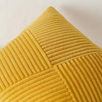 Topfinel Set of 2 Decorative Yellow Throw Pillow Covers 20x20 Inch for Couch Sofa Bed, Rustic Farmhouse Boho Home Decor, Soft Corduroy Windmill Textured Striped Patchwork Cushion Cases
