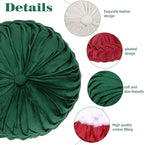Yerliker 6 Pcs Floor Pillow Cushions 15inch Round Velvet Throw Pillows Colorful Flexible Cushions Alternative Pillows for Couch Chair Living Room Bedroom Home Office Decor(Christmas Color)