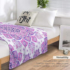 Boho Mandala Floral Throw Blanket Bohemian Hippie Flower Blanket for Sofa Bed Couch Chair Or Dorm 40"x50"