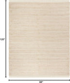 SAFAVIEH Area Rug 8x10 - Natural Fiber Collection - Large - Ivory & Ivory, Handmade Jute, Ideal for Living Room, Bedroom, Dining Space (NF550B)