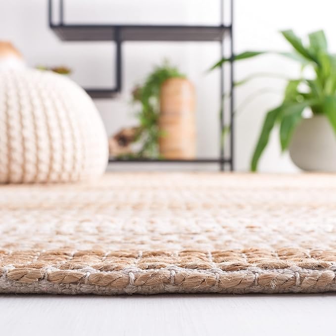 SAFAVIEH Natural Fiber Collection Accent Rug - 3' x 5', Ivory & Natural, Handmade Flat Weave Stripe Jute & Cotton, Ideal for High Traffic Areas in Entryway, Living Room, Bedroom (NFB652A)