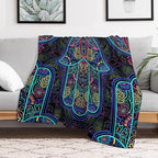 Boho Mandala Throw Blanket Colorful Hand Bohemian Blanket for Sofa Bed Couch Chair Or Dorm 70"x80"