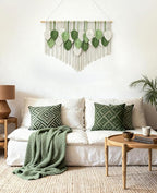 Tempospark Large Macrame Tapestry Wall Hanging, Boho Leaves Tassels Tapestries Wall Decor for Living Room, Bedroom, Dining Room, Nursery, Hallway, Balcony 39x29.5 Inch
