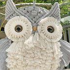 ACEDSGN Macrame Owl Wall Hanging Boho Hippy Decor, Handmade Tapestry Fiber Art Wall Decor for Nursery Bedroom Living Room, Sustainable Gift for Owl Lovers & Nature Fans