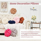 Uvvyui Knot Pillows, 14 Inch Decorative Throw Pillows Round Pillows Cushion, Soft Handmade Knotted Ball Pillow Plush Cushion Home Decor for Bed Couch Living Room (Pink, 14 Inch)