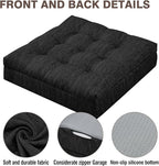 Shinnwa Memory Foam Recliner Cushion for Elderly, Patented Design Extra Large Seat Cushion, Dual-Layer Foam Chair Pad for Couch, Armchair, Wicker Chairs, Floor, 20 × 20 × 5in, Charcoal