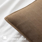 MIULEE Pack of 2 Dark Brwon Decorative Pillow Covers 26x26 Inch Soft Chenille Luxurious Couch Throw Pillows Farmhouse Cushion Covers Euro Shams with Elegant Design for Sofa Bed Living Room Home Decor