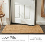 Jute Braided Small Rug, Natural - 2x3 Feet, Accent Reversible Hand Woven Doormat for Entryway, Kitchen, Living Room, Nursery | Rustic Neutral Front Door Floor Mat for Outdoor/Indoor Use - 24x36 Inches