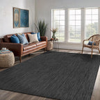 Washable Indoor Outdoor Rug 5x7 Weather Resistant Area Rugs Modern Solid for Porch Deck Balcony Backyard Patio Outside Carpet (5 X 7 Dark Grey)