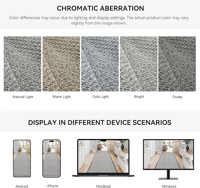 Washable Area Rug 6x9 Large Jute Like Rug for Living Room, Soft Non Slip Rugs Carpet for Dining Room Bedroom Cotton Boho Woven Braided Rugs Home Office Decor, Grey