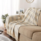 DII Rustic Farmhouse Cotton Cabana Striped Blanket Throw with Fringe, 50 x 60 - Cabana Striped Gray & Off-White