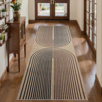 Tangsoo Rainbow Easy Jute Rug 2x5 Runner Rug for Hallways,Non-Slip Thin Dark Brown Washable Outdoor Rug,Modern Farmhouse Floor Carpet Runner for Porch Laundry Bedroom Entryway Kitchen