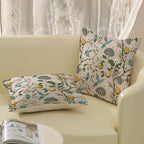 Chinoiserie Pillow Covers 20x20 Set of 2 Blue Green Bird Floral Throw Pillows Vintage Yellow Lemon Flowers Decorations Pillowcase Outdoor Chinoiserie Decor Linen Cushion Case for Couch Home