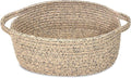 ABenkle Small Basket with Handles - Decorative Durable Rope Woven Storage Bin Shelf Storage Organizer Cube, Easter Baby Gift Basket, 12"x8"x5"