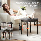 Adjustable Ottoman Pouf, 4 Height Position & 60 Degree Tilt Angle Adjustment Footrest Ottomans Footrest Foot Stools Pouffe Footstool for Under Desk for Living Room Home(Carbon Gray)