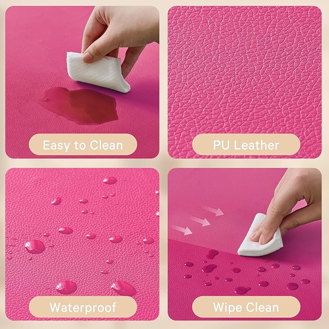 Waterproof Baby Play Mat for Floor Memory Foam 50 * 50 Cushion Playpen Playmat Tummy Time Nursery Rug Thick Pad Create Soft & Safe Area for Infants,Toddler,Kids,Hot Pink