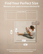 Blissful Diary Vegan Leather Baby Play Mat, 47x47 Thick Foam Cushioned & Waterproof Playpen Mat for Infants and Toddlers, Stylish and Just Wipe-Clean Playmat for Baby Play on Floor, Beige