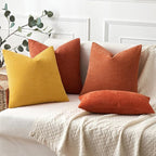 MIULEE Pack of 2 Goose Yellow Decorative Pillow Covers 18x18 Inch Soft Chenille Couch Spring Throw Pillows Farmhouse Cushion Covers for Home Decor Sofa Bedroom Living Room