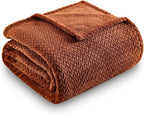 NEWCOSPLAY Super Soft Twin Blanket Coffee Premium Silky Flannel Fleece Leaves Pattern Lightweight Bed Blanket All Season Use (Coffee, Twin(60"x80"))