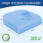 Seat Cushion for Tailbone Pain Relief, Office Chair Cushion, Memory Foam Large Chair Cushion with Non-Slip Cover for Soft Support at Office Chair, Car Seat, Airplane Light Blue/2X-Large