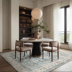 Machine Washable Living Room Rug: 6x9 Area Rugs for Bedroom Vintage Stain Resistant Non Slip Low Pile Lightweight Boho Carpet for Kitchen Dining Room Farmhouse Kids Room Nursery