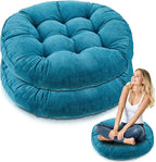 Jerify Floor Pillow Cushions Large Round Square Large Meditation Floor Pillow for Classroom Adult Meditation Picnic Party Seating Learning Daycare School(Round,Aquamarine,2 Pcs)
