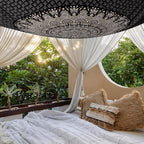 Edeesky Black Golden Mandala Tapestry Wall Hanging Psychedelic Medallion Wall Tapestry Aesthetic Indian Hippie Decor Bohemian Art Boho Home Decoration for Bedroom,Living Room,Dorm