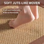 Kitchen Runner Rugs Non Slip Washable, Super Absorbent Kitchen Mats for Floor, Rubber Backing Jute-Like Braid Long Sink Mat Standing Floor Mat, Machine Washable, Brown 17"x59"