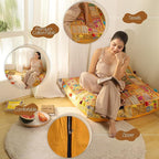THE ART BOX Cotton Patchwork Vintage Boho Embroidered Floor Pillows & Cushion Cover Dog Pouf Seating Pouf Meditation Pillow Pet Bedding Cat Bed Boho Home Décor (35x35 Inches, Cover Only)