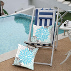 DFXSZ Sky Blue Flower Pillow Covers 20x20 Inch Set of 2 White Gray Colored Throw Pillows Outdoor Waterproof Decor for Living Room Sofa Patio Funiture Garden Floral Polyester Pillow Covers 002M20